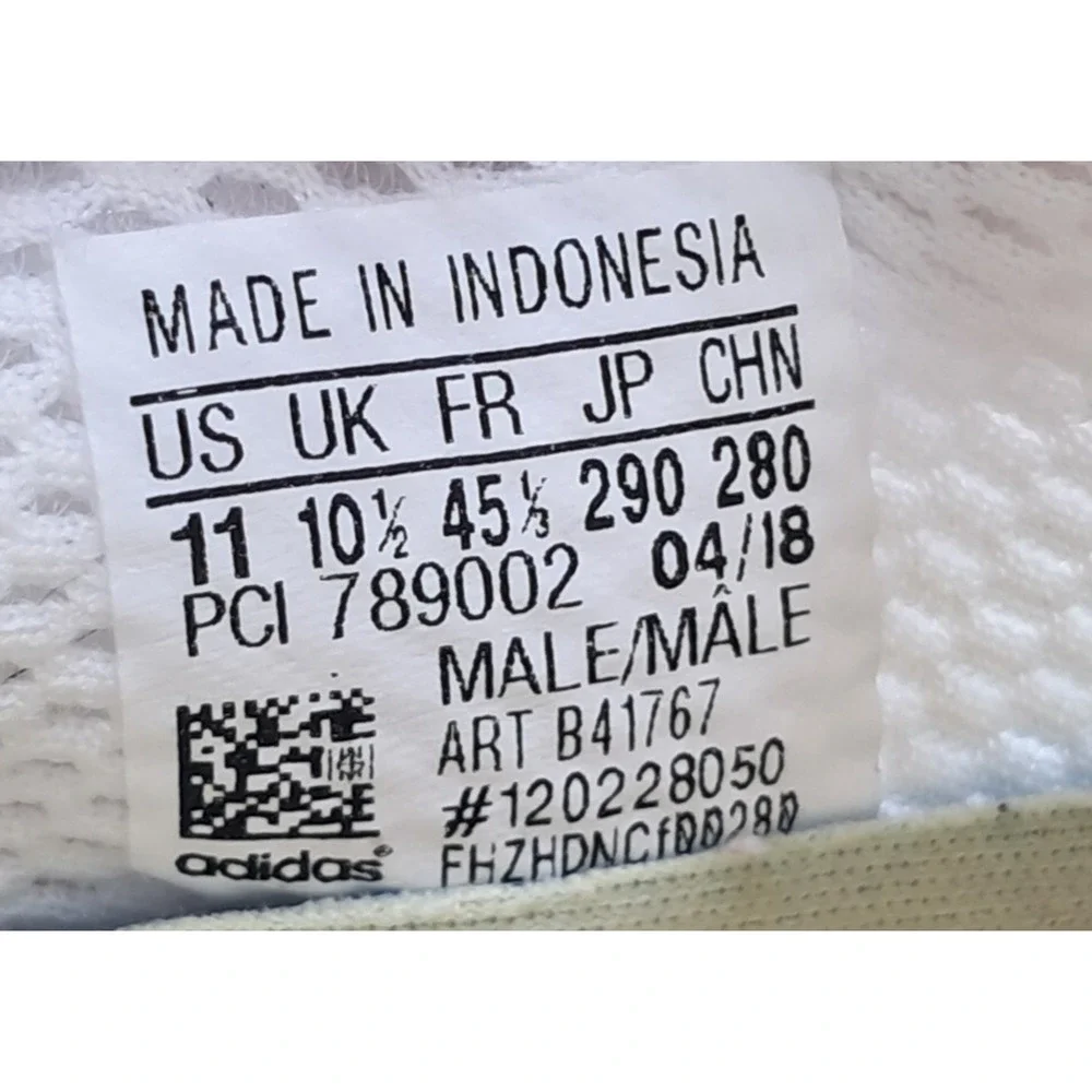 Size 11 - adidas Deerupt Cloud White Core Black - B41767 - MSRP $135